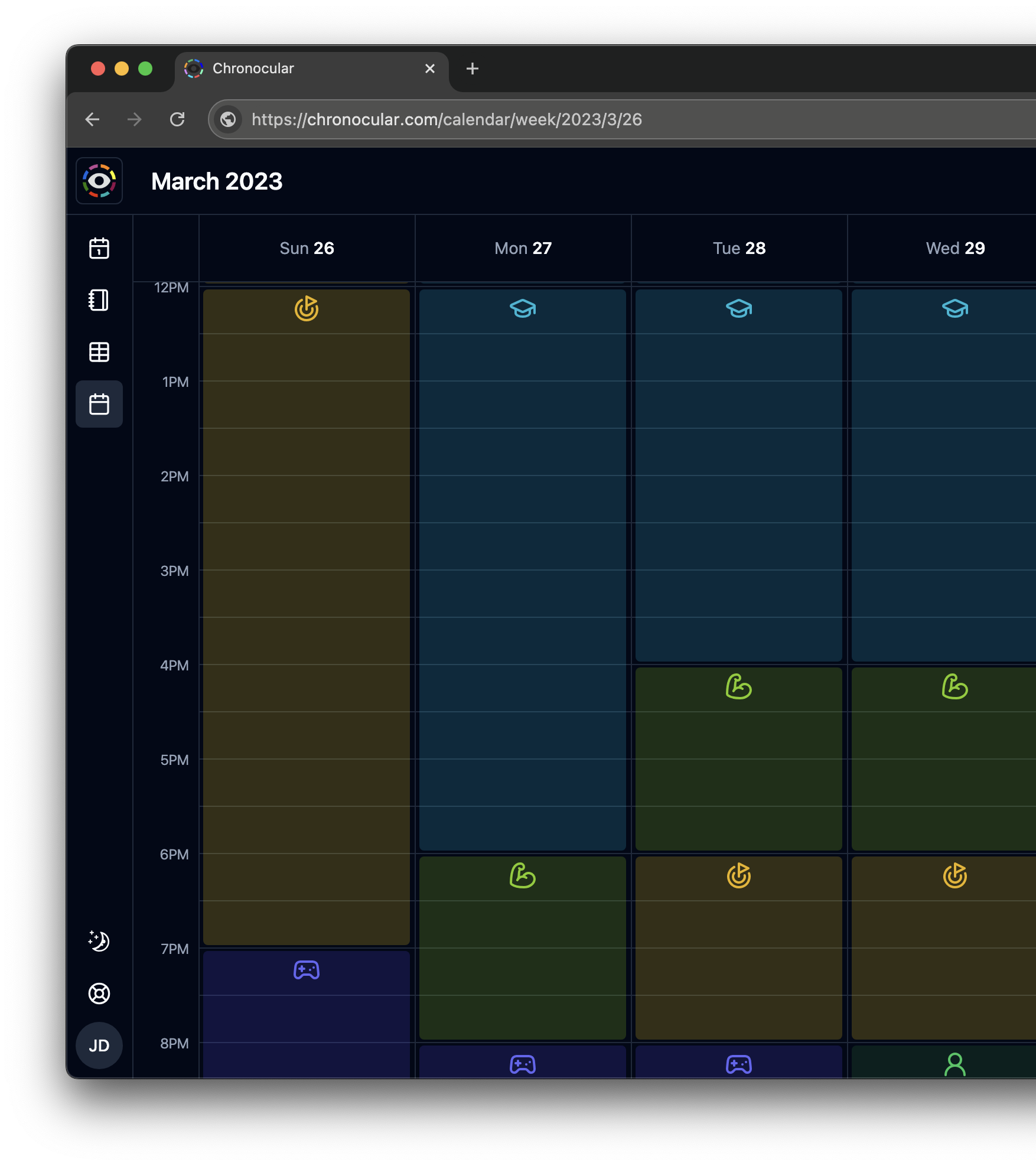 Chronocular Dashboard Dark Theme